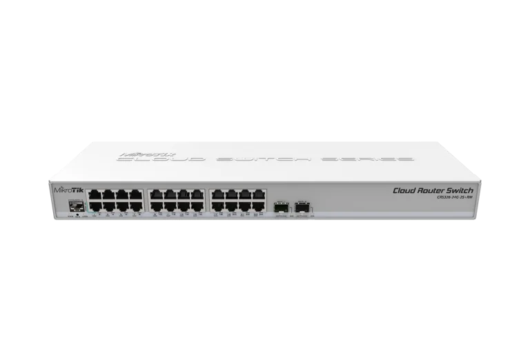 MikroTik CRS326-24G-2S+RM — Model or product-family image. Configuration may differ.