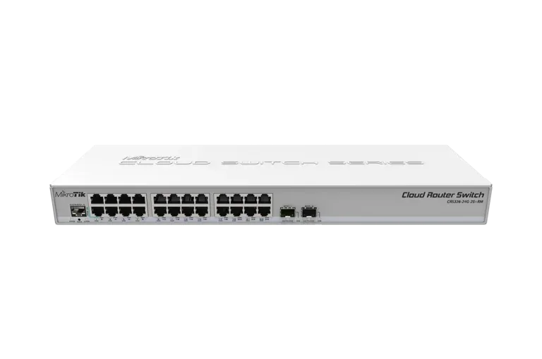 MikroTik CRS326-24G-2S+RM — Photo of the listed model; revision and supplied configuration may differ.