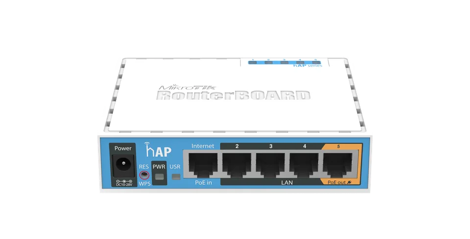 MikroTik hAP · RB951Ui-2nD — Photo of the listed model; revision and supplied configuration may differ.