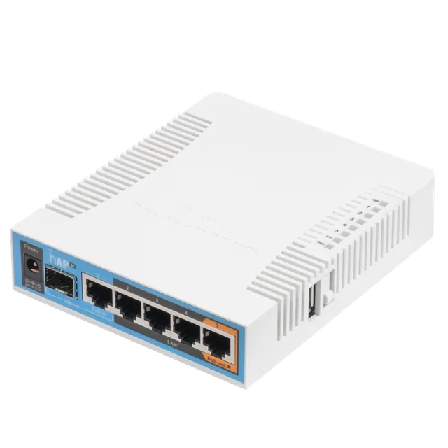 MikroTik hAP ac · RB962UiGS-5HacT2HnT — Photo of the listed model; revision and supplied configuration may differ.
